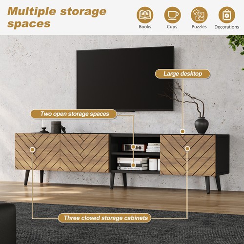 180cm stand cabinet black - 180cm,