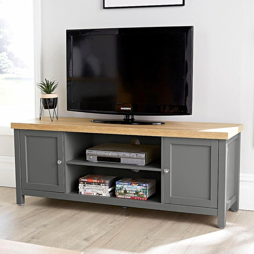 Grey oak freestanding tv - &,