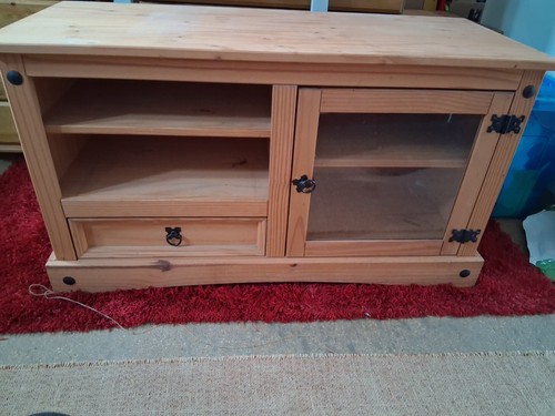Wood glass brown tv stand - &,