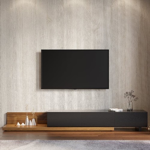 Walnut black extendable tv - walnut, &