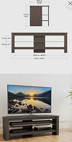 Grey wood stand with - stand,